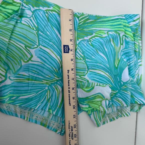 Lilly Pulitzer Jeanine Shorts Green Fronds Size 4 summer‎ bright floral palm - Picture 9 of 10
